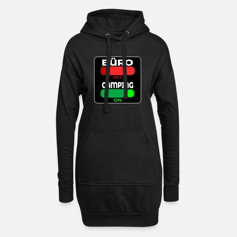 CAMPING SPRÜCHE - Hoodie-Kleid - Schwarz