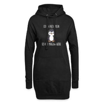 Tier Vogel Süß Pinguin Vogel Arktis Zoo Statement - Hoodie-Kleid - Schwarz - Vorne