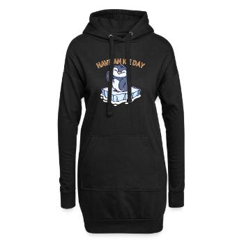 Antarctique Ice Cold Penguin Déclaration Oiseau de mer - Sweat-shirt à capuche long Femme - noir - Devant