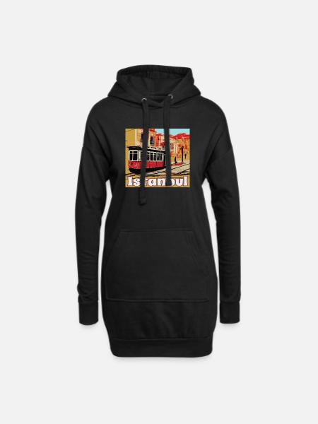 Istanbul - Hoodie-Kleid - Schwarz
