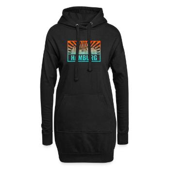 Pente de la silhouette de Hambourg - Sweat-shirt à capuche long Femme - noir - Devant