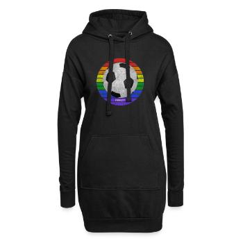 Championnat du monde de football arc-en-ciel égalité - Sweat-shirt à capuche long Femme - noir - Devant
