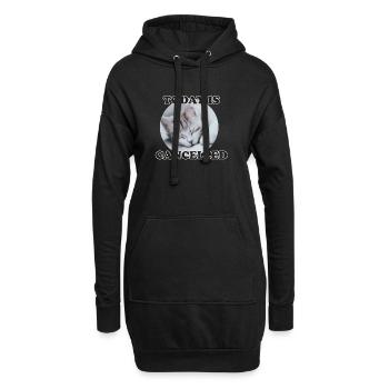 chat endormi - Sweat-shirt à capuche long Femme - noir - Devant