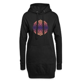 Mandala - Hoodie-Kleid - Schwarz - Vorne