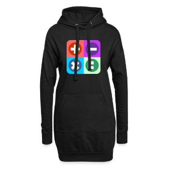 Logo mit vier Emblemen Farbe berechnen - Hoodie-Kleid - Schwarz - Vorne