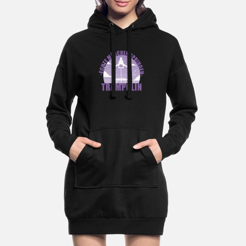 Echte Mädchen springen Trampolin Geschenk Hoodie-Kleid