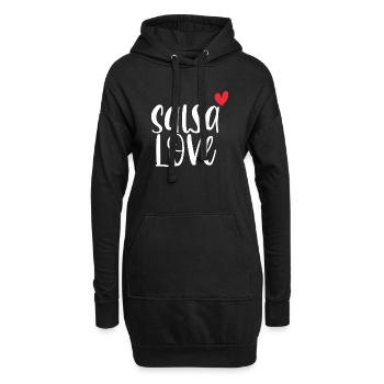 L’amour de la salsa! Cadeau de danse Dancer Latino - Sweat-shirt à capuche long Femme - noir - Devant