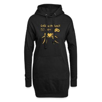 Goldene Hochzeit feiern 50 Jahre Ehepaar gold - Hoodie-Kleid - Schwarz - Vorne