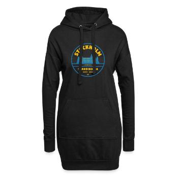 Insigne de la Skyline de Stockholm Bleu Jaune - Sweat-shirt à capuche long Femme - noir - Devant