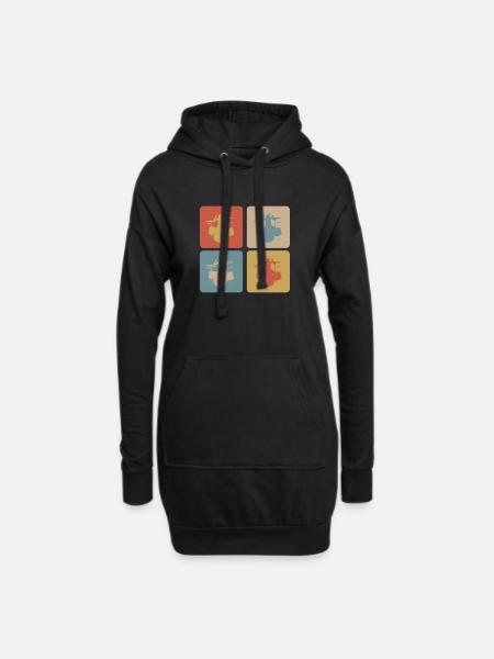 Schlagzeug Design - Hoodie-Kleid - Schwarz