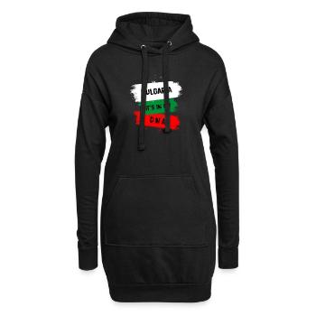 Bulgarien ist in meiner DNA - Hoodie-Kleid - Schwarz - Vorne