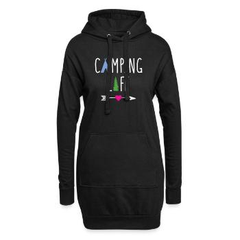 La vie en camping - Sweat-shirt à capuche long Femme - noir - Devant