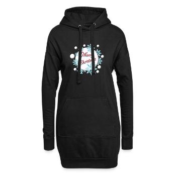 Joyeux Noël - Feliz Navidad - Neige - Sweat-shirt à capuche long Femme - noir - Devant