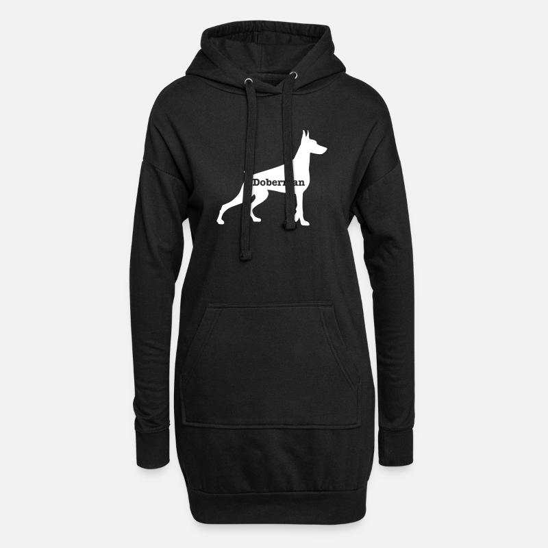 Dobermann - Hoodie-Kleid - Schwarz