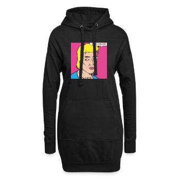 Pop-Art Selbstlob im Comicstil - Hoodie-Kleid - Schwarz - Vorne