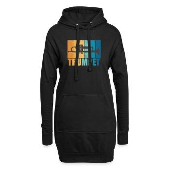 Trompete Vintage Musiker Instrument Geschenk - Hoodie-Kleid - Schwarz - Vorne