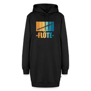 Flöte Vintage Musiker Instrument Geschenk - Hoodie-Kleid - Schwarz - Vorne