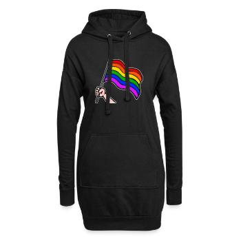 Lesben Bisexuell Lgbt Regenbogenfahne Parade - Hoodie-Kleid - Schwarz - Vorne