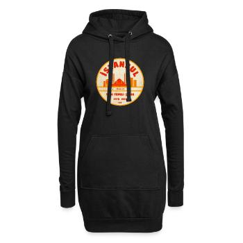 Emblème rétro Istanbul Skyline - Sweat-shirt à capuche long Femme - noir - Devant