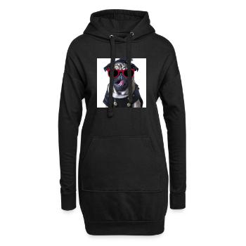 punk mops - Hoodie-Kleid - Schwarz - Vorne