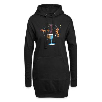 New Year's Toast Confetti - Hoodie Dress - black - Front