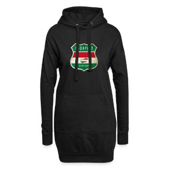 Budapest Ungarn Flaggen Wappen Design - Hoodie-Kleid - Schwarz - Vorne