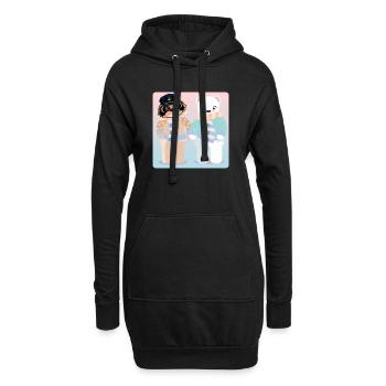 CAPTAIN SLOTH - OURS POLAIRE SAINT-VALENTIN - AMOUR - Sweat-shirt à capuche long Femme - noir - Devant