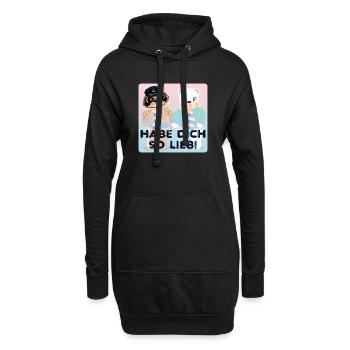 Habe Dich so lieb - Kapitän Bären - Hoodie-Kleid - Schwarz - Vorne