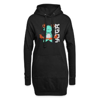 Frosch Yoga - Hoodie-Kleid - Schwarz - Vorne