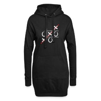 Tic Tac Diagonal Rouge - Sweat-shirt à capuche long Femme - noir - Devant