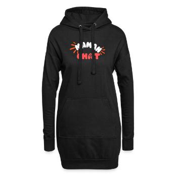 Maman chat: motif doux patte et lettres - Sweat-shirt à capuche long Femme - noir - Devant