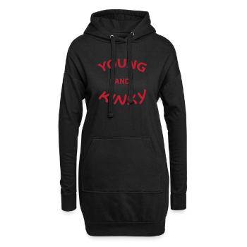 Text T-Shirt Design Young und Kinky Geschenkidee. - Hoodie-Kleid - Schwarz - Vorne