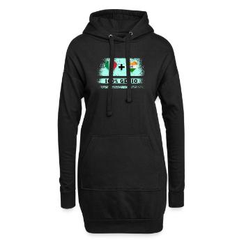 Italien und Indien 100% Genius Flagge - Hoodie-Kleid - Schwarz - Vorne