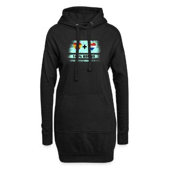 L’Espagne et le Paraguay drasent 100% génie - Sweat-shirt à capuche long Femme - noir - Devant