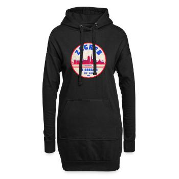 Zagreb Rundlogo Skyline Retro - Hoodie-Kleid - Schwarz - Vorne