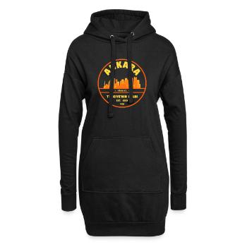 Logo rétro de la Skyline d’Ankara - Sweat-shirt à capuche long Femme - noir - Devant
