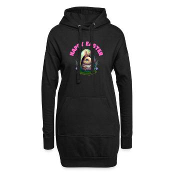 Happy Easter Frohe Ostern Hase - Hoodie-Kleid - Schwarz - Vorne