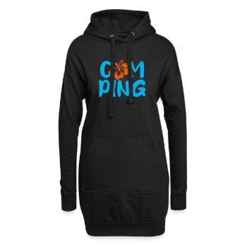 Camping Camper Hawai Vacances Caravane Fan - Sweat-shirt à capuche long Femme - noir - Devant
