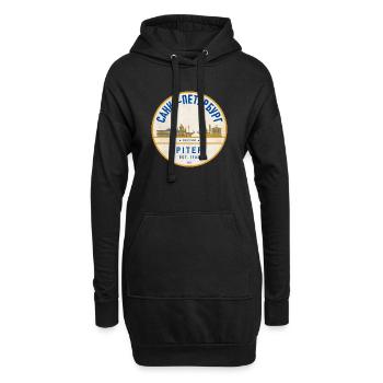 Insigne vintage de la Skyline de Petersburg - Sweat-shirt à capuche long Femme - noir - Devant