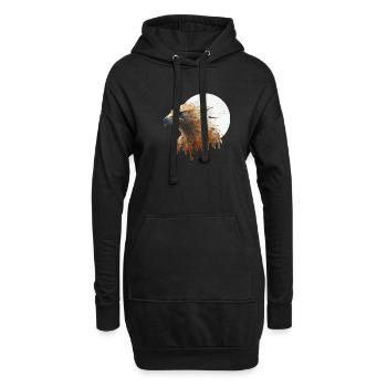 Bel aigle américain - Sweat-shirt à capuche long Femme - noir - Devant