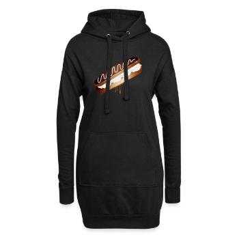 Illustration eines gefüllten Eclairs mit Sahne - Hoodie-Kleid - Schwarz - Vorne