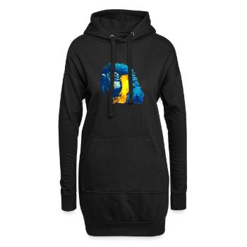 geschenke mit vögeln, Gelbbrust Ara Kopf - Hoodie-Kleid - Schwarz - Vorne
