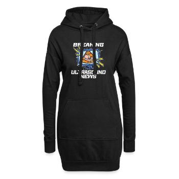 Déclaration de bonheur de bébé Maman Grossesse Enceinte - Sweat-shirt à capuche long Femme - noir - Devant