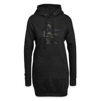 Blues-Gitarrist - Hoodie-Kleid - Schwarz - Vorne