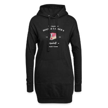 New York, Manhattan, Fire Department, Hook & Ladder 8 - Sweat-shirt à capuche long Femme - noir - Devant