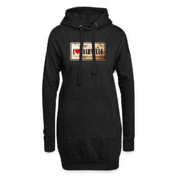 Ich liebe Nashville Vintage Schild - Hoodie-Kleid - Schwarz - Vorne