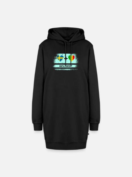 Mali und Schweden 100% perfekt / Geschenk - Hoodie-Kleid - Schwarz