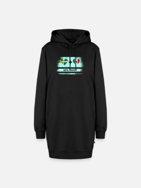 Mexiko und Schweden 100% perfekt / Geschenk - Hoodie-Kleid - Schwarz