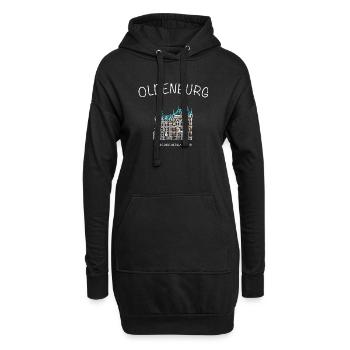 Oldenburg, Historisches Rathaus, Niedersachsen - Hoodie-Kleid - Schwarz - Vorne