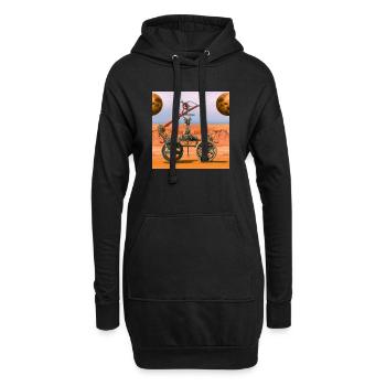 Mars car dans le style steampunk - Sweat-shirt à capuche long Femme - noir - Devant